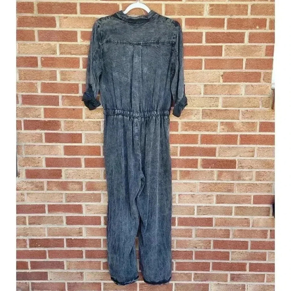 Big Water Blue Sky Jumpsuit Black Chambray Women's Size Medium - Picture 2 of 6